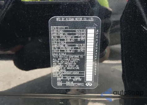 2019 Infiniti Qx50 Pure из США, поврежденный, VIN 3PCAJ5M3XKF145859